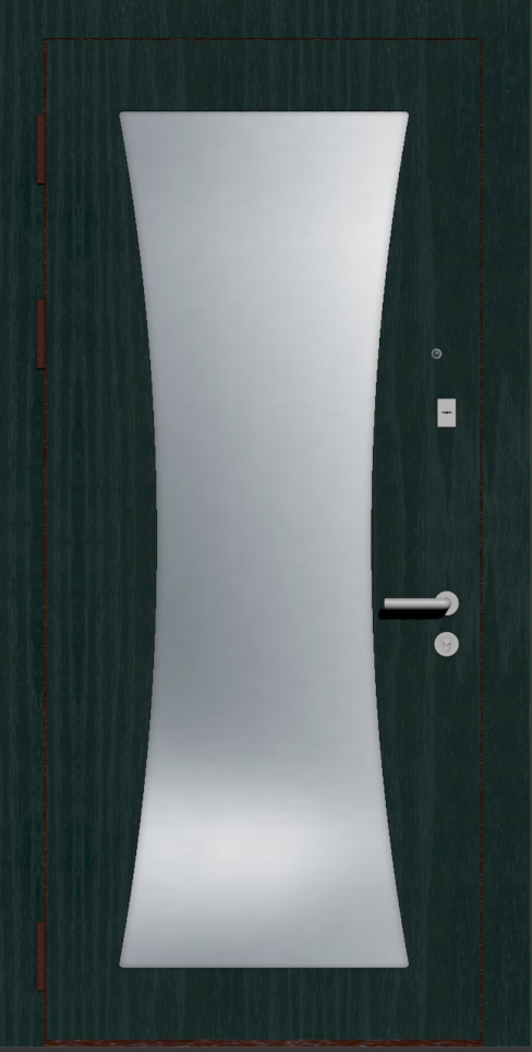 Дверная мдф панель черное дерево с большим зеркалом